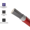 QOLTEC 53850 fotovoltinis saulės kabelis 4mm2 100m raudonas