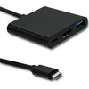 QOLTEC 50430 Qoltec Adapteris USB 3.1 typC Male / HDMI AF + USB AF + USB 3.1 typC juodas