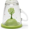 Qualy Puodelis su podstawką Spring žalia 10315-GN-GN