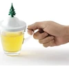 Qualy Puodelis su podstawką winter balta ir-žalia
