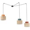 Quantec TK Lighting Duo 3140 pakabinamas šviestuvas 3x15W E27 džiuto/daugiaspalvis