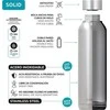 Quokka Solid Kids su dirželiu - Nerūdijančio plieno dvigubas sienelės vakuuminis vandens butelis, nešiojamas termosas 330 ml (Jungle)