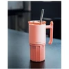 Quokka Umi - 720ml Stainless Steel Thermal Mug with Straw and Silicone Base (Peachy Rožinė)