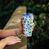 „Quokka Vaso Cafe Doble Pared“ – plastikinis puodelis su dvigubomis sienelėmis, 450 ml (Ditsy Bloom)