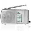 Retoo Radio Virtuvės radijas su baterijomis, nešiojamas, mažas, su FM AM SW antena, sidabrinės konstrukcijos - ER1070