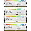 RAM „Kingston KF552C40BWAK4-128“ 128 GB 5200 MT/s DDR5 CL40 DIMM atmintis (4 vnt. rinkinys) „FURY Beast Baltas RGB XMP“ | „Kingston“