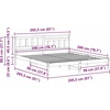 Lovos rėmas Ruda 200 x 200 cm Kietos pušies mediena