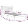 Lova Lovos rėmas Ruda 75 x 190 cm Kietos pušies mediena