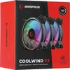 ARGB ventiliatoriaus komplektas Rampage COOLWIND F3. 3x12 cm. 1200 RPM su ventiliatorių valdikliu