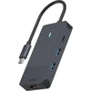 Rapoo USB-C kelių prievadų adapteris 4 viename, pilkas