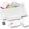 Desktop Kit oficialus rinkinys su korpusu, raudona ir balta klaviatūra ir pele Raspberry Pi 5