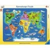 Ravensburger Dėlionė 30 vnt. - Žemėlapis: gyvūnų pasaulis