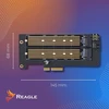 Reagle SSD diskų adapteris M.2 PCIe 4.0 X4 64 Gbps 2 viename NVMe SATA perėjimo plokštė