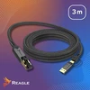 Reagle Tinklo kabelis ETHERNET 2W1 USB-C USB-A LAN laidui RJ45 1Gb/s 3M
