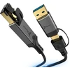 Reagle Tinklo kabelis ETHERNET 2W1 USB-C USB-A LAN laidui RJ45 1Gb/s 3M