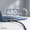 Reagle USB-C - 6 kontaktų, 0,5 m, juodas