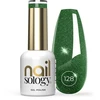 Realac Clavier Nailsology hibridinis nagų lakas su blizgučiais 128 Žalias Twilight 8ml