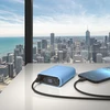 Realpower Powerbank realPower PB-10000C PD+ su 3x Type-C, violetinė