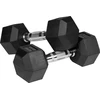 Gumuoti ketaus hanteliai HEX 2x6kg, REBEL ACTIVE