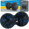 Duoball dvigubas masažo kamuolys 8cm, juodos ir mėlynos spalvos, EPP medžiaga, REBEL ACTIVE