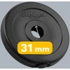 Bituminių svarelių rinkinys 4x1.25kg, skylė 31mm, klasikinė plokštė, REBEL ACTIVE
