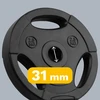 Bituminių svarelių rinkinys 4x2.5kg, skylė 31mm, plokštė su rankenomis, REBEL ACTIVE