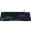 Rebeltec „Shark“ viso dydžio RGB žaidimų klaviatūra su integruotu riešo atrama, atspari vandeniui.