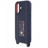 Red Bull Raudona Bull Raudona Bull silikoninis Vertical Logo MagSafe Case + Crossbody Strap for iPhone 16 dėklas telefonui mėlynos spalvos