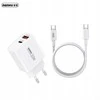 Įkroviklis Remax RP-U120 20W USB-C/USB-A + USB-C to USB-C cable 1.0m baltas