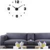 RTO Laikrodis siena 3d modern klijuota ant sienos juoda xxl 130 cm -juoda o639