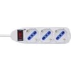 REV InLine® Kištukinis lizdų blokas ITALIJOS, 3 vietų, su jungikliu, 1,5 m, balta