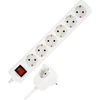 REV REV Multiple Socket Outlet baltas 6+1-fold 2m Powersplit + switch