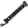 REV Multiple Socket Outlet juodas 4 kartus + KS USB SupraLine jungiklis