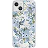 Rifle Paper Skaidrus šautuvų popierius – dėklas, skirtas iPhone 14 Plus (Garden Party Mėlyna)