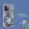 Rifle Paper Skaidrus šautuvų popierius – dėklas, skirtas iPhone 14 Pro (Garden Party Mėlyna)