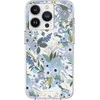 Rifle Paper Skaidrus šautuvų popierius – dėklas, skirtas iPhone 14 Pro (Garden Party Mėlyna)