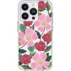 Rifle Paper Clear - dėklas decorated in auksinis skirtas Apple iPhone 14 Pro Max Rose Garden