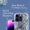 Rifle Paper Skaidrus šautuvų popierius – dėklas, skirtas iPhone 14 Pro (Garden Party Mėlyna)