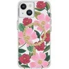 Rifle Paper Šautuvų popierius Skaidrus MagSafe – aukso spalvos dėklas skirtas iPhone 14 / iPhone 13 (Rose Garden)