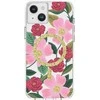 Rifle Paper Skaidrus šautuvų popierius „MagSafe“ – aukso spalvos dėklas, skirtas „iPhone 14 Plus“ („Rose Garden“)