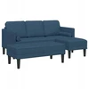 Sofa Sofos komplektas 2 vnt. Mėlyna Poliesteris