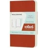 2 MOLESKINE „Volant“ užrašų knygelių rinkinys, XS, 6,5 x 10,5 cm, vienspalviai, 56 puslapiai, koralų oranžinė / akvamarino spalvos