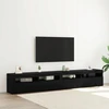 TV staliukas TV spintelių komplektas 3 vnt. Juodas ąžuolas Apdirbta mediena