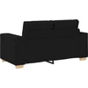Sofa 3 vnt. Juoda Lino mišinio audinys