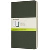 Užrašų knygutė Moleskine Cahier 13x21cm, baltais lapais, minkštu viršeliu, žalios spalvos, 3 vnt