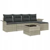 Lauko sofa 6 vnt. Šviesiai pilka poliratanas