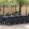 Sodo valgomojo komplektas 11 pcs Balta Poli ratanas ir plienas