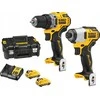 Įrankių rinkinys DeWalt DCK2110L2T-QW (DCD701 + DCF801); 12 V; 2x3,0 Ah akum.