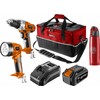 Graphite Įrankių rinkinys, zasilanie akumulatorem, 04-600-M4K, wiertarka/latarka/baterija/kroviklis/termos/torba, 18V, 6 dalys, Neo Tools