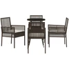 Sodo valgomojo komplektas 5 pcs Ruda Poli ratanas 3334944